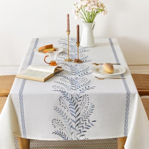 Tischdecke Outdoor Abstrakte Pflanzen Tischdecken Abwaschbar 3D Weiß Tischdecke Wetterfest Wasserdicht für Party Biertisch, 140x200 cm Q.P2057 Tischdecke Outdoor Abstrakte Pflanzen Tischdecken Abwaschbar 3D Weiß Tischdecke Wetterfest Wasserdicht für Party Biertisch, 140x200 cm Q.P2057 von Tizhweqo