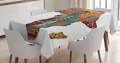 Tischdecke Outdoor Afrika-Karte Tischdecken Abwaschbar 3D Afrikanische Muster Tischdecke Wetterfest Wasserdicht für Party Biertisch, 140x300 cm Q/P4670 Tischdecke Outdoor Afrika-Karte Tischdecken Abwaschbar 3D Afrikanische Muster Tischdecke Wetterfest Wasserdicht für Party Biertisch, 140x300 cm Q/P4670 von Tizhweqo