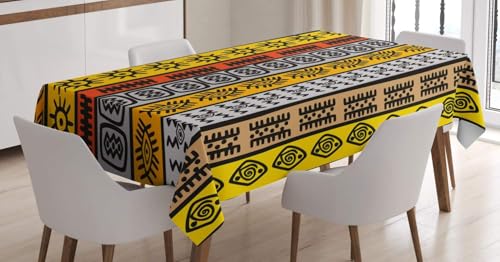 Tischdecke Outdoor Afrikanische Muster Tischdecken Abwaschbar 3D Afrikanische Stämme Tischdecke Wetterfest Wasserdicht für Party Biertisch, 150x150 cm Q/P4705 Tischdecke Outdoor Afrikanische Muster Tischdecken Abwaschbar 3D Afrikanische Stämme Tischdecke Wetterfest Wasserdicht für Party Biertisch, 150x150 cm Q/P4705 von Tizhweqo