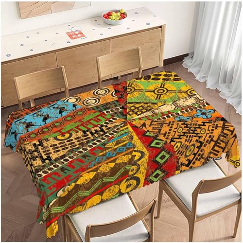Tischdecke Outdoor Afrikanische Muster Tischdecken Abwaschbar 3D Afrikanische Stämme Tischdecke Wetterfest Wasserdicht für Party Biertisch, 90x90 cm Q/P2842 Tischdecke Outdoor Afrikanische Muster Tischdecken Abwaschbar 3D Afrikanische Stämme Tischdecke Wetterfest Wasserdicht für Party Biertisch, 90x90 cm Q/P2842 von Tizhweqo