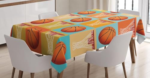 Tischdecke Outdoor Basketball Tischdecken Abwaschbar 3D Sportthema Tischdecke Wetterfest Wasserdicht für Party Biertisch, 140x200 cm Q/P5007 Tischdecke Outdoor Basketball Tischdecken Abwaschbar 3D Sportthema Tischdecke Wetterfest Wasserdicht für Party Biertisch, 140x200 cm Q/P5007 von Tizhweqo