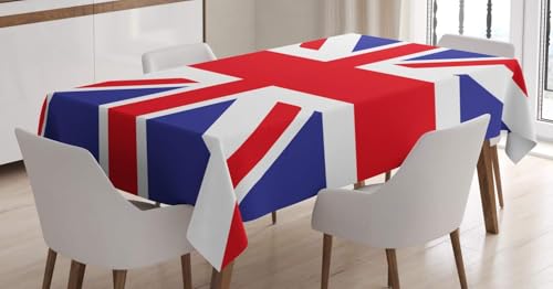 Tischdecke Outdoor Britische Flagge Tischdecken Abwaschbar 3D Britische Flagge Tischdecke Wetterfest Wasserdicht für Party Biertisch, 150x150 cm Q/P4165 von Tizhweqo