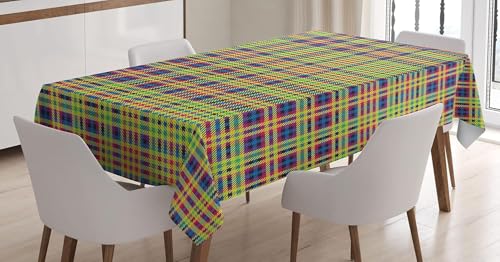 Tischdecke Outdoor Buntes Karomuster Tischdecken Abwaschbar 3D Geometrische Muster Tischdecke Wetterfest Wasserdicht für Party Biertisch, 140x140 cm Q/P2644 Tischdecke Outdoor Buntes Karomuster Tischdecken Abwaschbar 3D Geometrische Muster Tischdecke Wetterfest Wasserdicht für Party Biertisch, 140x140 cm Q/P2644 von Tizhweqo