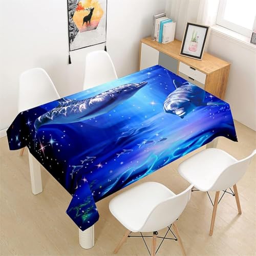 Tischdecke Outdoor Delphin Tischdecken Abwaschbar 3D Meer Tischdecke Wetterfest Wasserdicht für Party Biertisch, 140x240 cm Q/P2224 Tischdecke Outdoor Delphin Tischdecken Abwaschbar 3D Meer Tischdecke Wetterfest Wasserdicht für Party Biertisch, 140x240 cm Q/P2224 von Tizhweqo