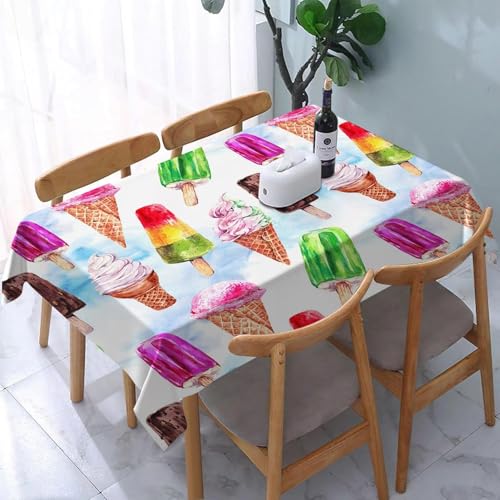 Tischdecke Outdoor Eiscreme Tischdecken Abwaschbar 3D Sommer Tischdecke Wetterfest Wasserdicht für Party Biertisch, 100x100 cm Q.P1563 Tischdecke Outdoor Eiscreme Tischdecken Abwaschbar 3D Sommer Tischdecke Wetterfest Wasserdicht für Party Biertisch, 100x100 cm Q.P1563 von Tizhweqo