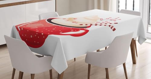 Tischdecke Outdoor Eiscreme Tischdecken Abwaschbar 3D Weiß Tischdecke Wetterfest Wasserdicht für Party Biertisch, 140x180 cm Q/P4196 von Tizhweqo