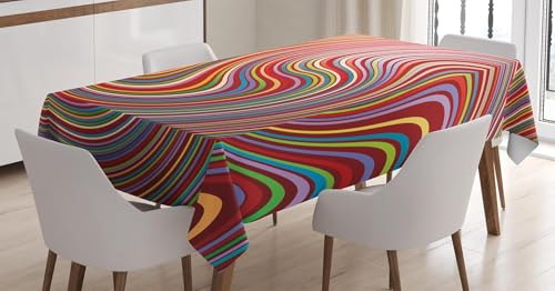 Tischdecke Outdoor Farbstreifen Tischdecken Abwaschbar 3D Geometrie Tischdecke Wetterfest Wasserdicht für Party Biertisch, 140x260 cm Q/P4759 Tischdecke Outdoor Farbstreifen Tischdecken Abwaschbar 3D Geometrie Tischdecke Wetterfest Wasserdicht für Party Biertisch, 140x260 cm Q/P4759 von Tizhweqo