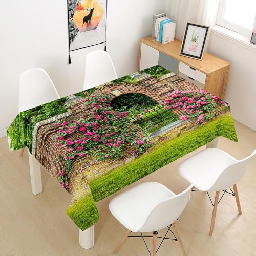 Tischdecke Outdoor Gartenszene Tischdecken Abwaschbar 3D Landhausstil Tischdecke Wetterfest Wasserdicht für Party Biertisch, 100x100 cm Q.P1553 Tischdecke Outdoor Gartenszene Tischdecken Abwaschbar 3D Landhausstil Tischdecke Wetterfest Wasserdicht für Party Biertisch, 100x100 cm Q.P1553 von Tizhweqo