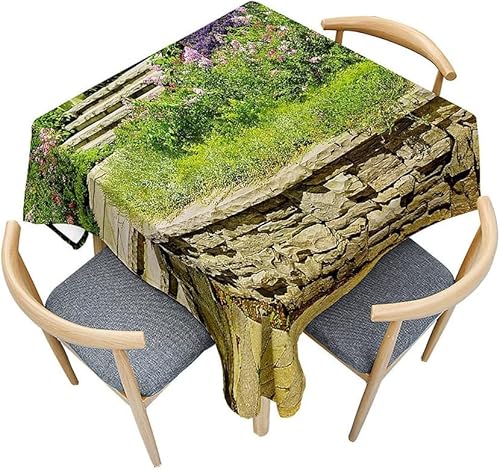 Tischdecke Outdoor Gartenszene Tischdecken Abwaschbar 3D Landhausstil Tischdecke Wetterfest Wasserdicht für Party Biertisch, 140x240 cm Q.P1008 Tischdecke Outdoor Gartenszene Tischdecken Abwaschbar 3D Landhausstil Tischdecke Wetterfest Wasserdicht für Party Biertisch, 140x240 cm Q.P1008 von Tizhweqo