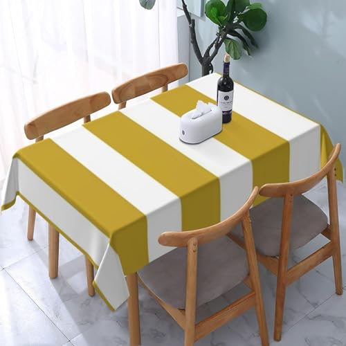 Tischdecke Outdoor Gelbe Streifen Tischdecken Abwaschbar 3D Geometrische Streifen Tischdecke Wetterfest Wasserdicht für Party Biertisch, 140x140 cm Q.P2714 Tischdecke Outdoor Gelbe Streifen Tischdecken Abwaschbar 3D Geometrische Streifen Tischdecke Wetterfest Wasserdicht für Party Biertisch, 140x140 cm Q.P2714 von Tizhweqo