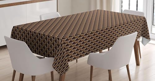 Tischdecke Outdoor Geometrische Muster Tischdecken Abwaschbar 3D Dunkelbraun Tischdecke Wetterfest Wasserdicht für Party Biertisch, 140x300 cm Q/P5370 Tischdecke Outdoor Geometrische Muster Tischdecken Abwaschbar 3D Dunkelbraun Tischdecke Wetterfest Wasserdicht für Party Biertisch, 140x300 cm Q/P5370 von Tizhweqo