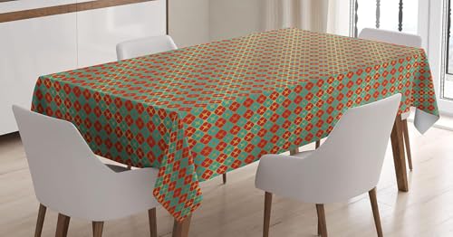 Tischdecke Outdoor Geometrische Muster Tischdecken Abwaschbar 3D Rot Grün Tischdecke Wetterfest Wasserdicht für Party Biertisch, 140x300 cm Q/P5360 Tischdecke Outdoor Geometrische Muster Tischdecken Abwaschbar 3D Rot Grün Tischdecke Wetterfest Wasserdicht für Party Biertisch, 140x300 cm Q/P5360 von Tizhweqo