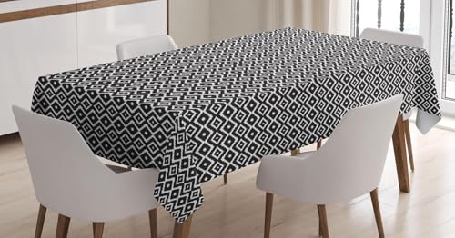 Tischdecke Outdoor Geometrische Muster Tischdecken Abwaschbar 3D Schwarz Tischdecke Wetterfest Wasserdicht für Party Biertisch, 140x260 cm Q/P4489 Tischdecke Outdoor Geometrische Muster Tischdecken Abwaschbar 3D Schwarz Tischdecke Wetterfest Wasserdicht für Party Biertisch, 140x260 cm Q/P4489 von Tizhweqo