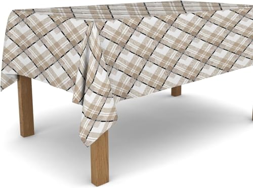 Tischdecke Outdoor Geometrisches Gitter Tischdecken Abwaschbar 3D Khaki Tischdecke Wetterfest Wasserdicht für Party Biertisch, 140x180 cm Q/P5036 Tischdecke Outdoor Geometrisches Gitter Tischdecken Abwaschbar 3D Khaki Tischdecke Wetterfest Wasserdicht für Party Biertisch, 140x180 cm Q/P5036 von Tizhweqo