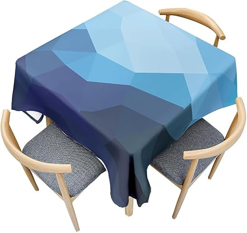 Tischdecke Outdoor Geometrisches Muster Tischdecken Abwaschbar 3D Abstrakt Geometrisch Tischdecke Wetterfest Wasserdicht für Party Biertisch, 90x90 cm Q.P1882 von Tizhweqo