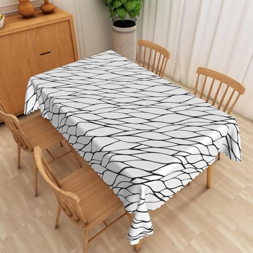 Tischdecke Outdoor Geometrisches Muster Tischdecken Abwaschbar 3D Schwarz-Weiß Tischdecke Wetterfest Wasserdicht für Party Biertisch, 140x140 cm Q.P2794 Tischdecke Outdoor Geometrisches Muster Tischdecken Abwaschbar 3D Schwarz-Weiß Tischdecke Wetterfest Wasserdicht für Party Biertisch, 140x140 cm Q.P2794 von Tizhweqo