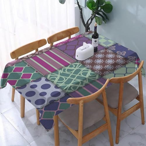 Tischdecke Outdoor Geometrisches Muster Tischdecken Abwaschbar 3D Streifen Tischdecke Wetterfest Wasserdicht für Party Biertisch, 140x260 cm Q.P2119 von Tizhweqo