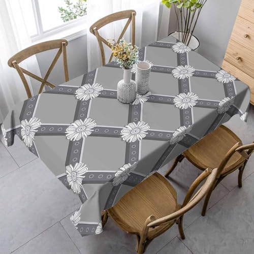 Tischdecke Outdoor Grau Tischdecken Abwaschbar 3D Blumenmuster Tischdecke Wetterfest Wasserdicht für Party Biertisch, 150x150 cm Q.P2505 Tischdecke Outdoor Grau Tischdecken Abwaschbar 3D Blumenmuster Tischdecke Wetterfest Wasserdicht für Party Biertisch, 150x150 cm Q.P2505 von Tizhweqo