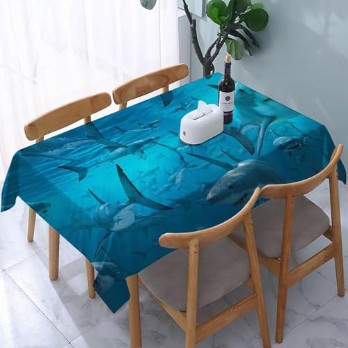 Tischdecke Outdoor Hai Tischdecken Abwaschbar 3D Meer Tischdecke Wetterfest Wasserdicht für Party Biertisch, 100x100 cm Q.P2723 Tischdecke Outdoor Hai Tischdecken Abwaschbar 3D Meer Tischdecke Wetterfest Wasserdicht für Party Biertisch, 100x100 cm Q.P2723 von Tizhweqo