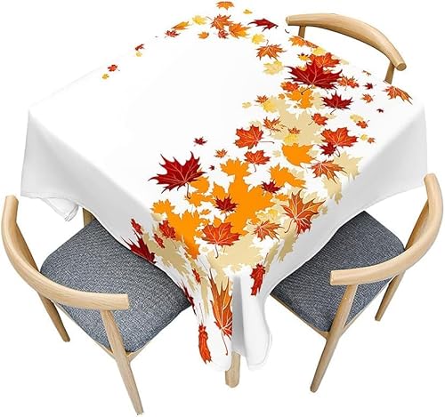 Tischdecke Outdoor Herbst Tischdecken Abwaschbar 3D Ahornblatt Tischdecke Wetterfest Wasserdicht für Party Biertisch, 140x180 cm Q.P1956 von Tizhweqo