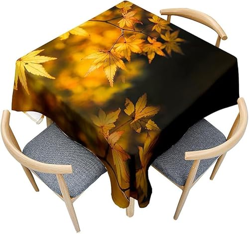 Tischdecke Outdoor Herbst Tischdecken Abwaschbar 3D Ahornblatt Tischdecke Wetterfest Wasserdicht für Party Biertisch, 140x240 cm Q.P2128 von Tizhweqo