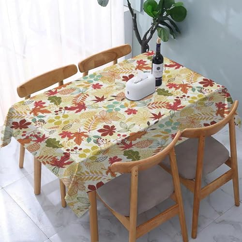 Tischdecke Outdoor Herbst Tischdecken Abwaschbar 3D Blätter Tischdecke Wetterfest Wasserdicht für Party Biertisch, 140x260 cm Q.P2189 von Tizhweqo