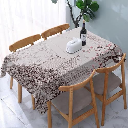 Tischdecke Outdoor Japanische Landschaft Tischdecken Abwaschbar 3D Japanische Kirschblüten Tischdecke Wetterfest Wasserdicht für Party Biertisch, 140x300 cm Q.P1120 Tischdecke Outdoor Japanische Landschaft Tischdecken Abwaschbar 3D Japanische Kirschblüten Tischdecke Wetterfest Wasserdicht für Party Biertisch, 140x300 cm Q.P1120 von Tizhweqo