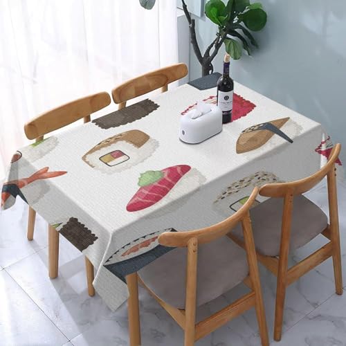 Tischdecke Outdoor Japanisches Sushi Tischdecken Abwaschbar 3D Sushi Tischdecke Wetterfest Wasserdicht für Party Biertisch, 90x90 cm Q.P982 von Tizhweqo