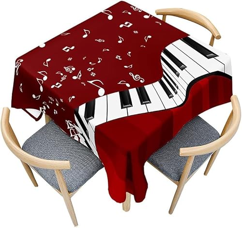 Tischdecke Outdoor Klavier Tischdecken Abwaschbar 3D Musiknoten Tischdecke Wetterfest Wasserdicht für Party Biertisch, 100x100 cm Q/P1747 Tischdecke Outdoor Klavier Tischdecken Abwaschbar 3D Musiknoten Tischdecke Wetterfest Wasserdicht für Party Biertisch, 100x100 cm Q/P1747 von Tizhweqo