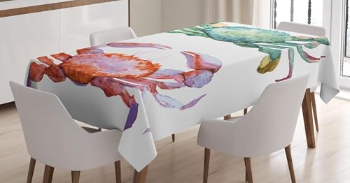 Tischdecke Outdoor Krabbe Tischdecken Abwaschbar 3D Krabbe Tischdecke Wetterfest Wasserdicht für Party Biertisch, 90x90 cm P/Q1506 von Tizhweqo