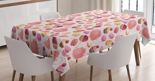 Tischdecke Outdoor Kuchen Tischdecken Abwaschbar 3D Nachtisch Tischdecke Wetterfest Wasserdicht für Party Biertisch, 140x240 cm Q/P4048 von Tizhweqo