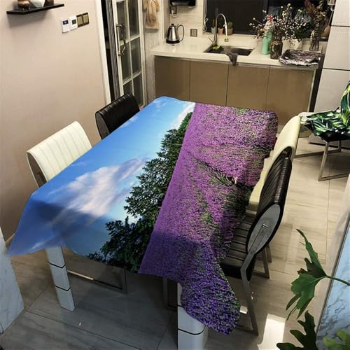 Tischdecke Outdoor Lila Lavendel Tischdecken Abwaschbar 3D Landschaft Tischdecke Wetterfest Wasserdicht für Party Biertisch, 140x260 cm Q.P1049 Tischdecke Outdoor Lila Lavendel Tischdecken Abwaschbar 3D Landschaft Tischdecke Wetterfest Wasserdicht für Party Biertisch, 140x260 cm Q.P1049 von Tizhweqo