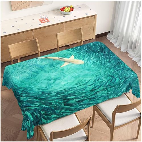Tischdecke Outdoor Meer-Thema Tischdecken Abwaschbar 3D Fisch Tischdecke Wetterfest Wasserdicht für Party Biertisch, 140x240 cm P/Q3384 Tischdecke Outdoor Meer-Thema Tischdecken Abwaschbar 3D Fisch Tischdecke Wetterfest Wasserdicht für Party Biertisch, 140x240 cm P/Q3384 von Tizhweqo