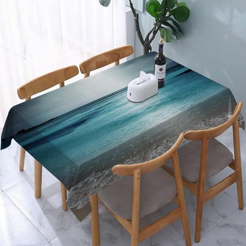Tischdecke Outdoor Meer Tischdecken Abwaschbar 3D Meer Tischdecke Wetterfest Wasserdicht für Party Biertisch, 100x100 cm Q.P1973 von Tizhweqo