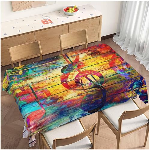 Tischdecke Outdoor Musiknoten Tischdecken Abwaschbar 3D Musikthema Tischdecke Wetterfest Wasserdicht für Party Biertisch, 140x200 cm Q/P4827 Tischdecke Outdoor Musiknoten Tischdecken Abwaschbar 3D Musikthema Tischdecke Wetterfest Wasserdicht für Party Biertisch, 140x200 cm Q/P4827 von Tizhweqo