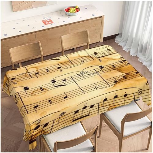 Tischdecke Outdoor Noten Tischdecken Abwaschbar 3D Musiknoten Tischdecke Wetterfest Wasserdicht für Party Biertisch, 140x180 cm Q/P4646 Tischdecke Outdoor Noten Tischdecken Abwaschbar 3D Musiknoten Tischdecke Wetterfest Wasserdicht für Party Biertisch, 140x180 cm Q/P4646 von Tizhweqo