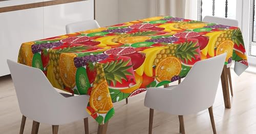 Tischdecke Outdoor Obst Tischdecken Abwaschbar 3D Obst Tischdecke Wetterfest Wasserdicht für Party Biertisch, 100x100 cm Q/P4013 von Tizhweqo