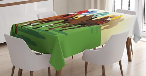 Tischdecke Outdoor Reiten Tischdecken Abwaschbar 3D Pferdesport Tischdecke Wetterfest Wasserdicht für Party Biertisch, 140x140 cm Q/P4784 Tischdecke Outdoor Reiten Tischdecken Abwaschbar 3D Pferdesport Tischdecke Wetterfest Wasserdicht für Party Biertisch, 140x140 cm Q/P4784 von Tizhweqo
