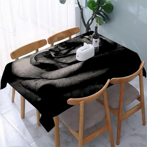 Tischdecke Outdoor Rose Tischdecken Abwaschbar 3D Schwarz Tischdecke Wetterfest Wasserdicht für Party Biertisch, 100x100 cm Q.P1583 Tischdecke Outdoor Rose Tischdecken Abwaschbar 3D Schwarz Tischdecke Wetterfest Wasserdicht für Party Biertisch, 100x100 cm Q.P1583 von Tizhweqo