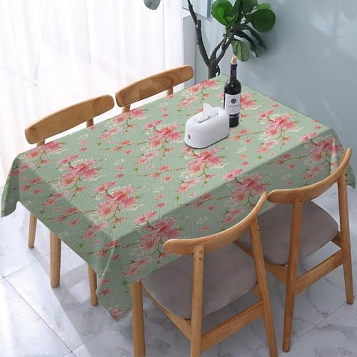 Tischdecke Outdoor Rote Blumen Tischdecken Abwaschbar 3D Gartenszene Tischdecke Wetterfest Wasserdicht für Party Biertisch, 90x90 cm Q.P1982 von Tizhweqo
