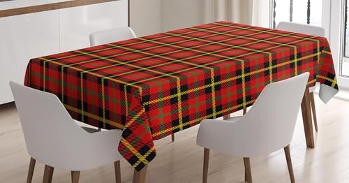 Tischdecke Outdoor Rotes Plaid Tischdecken Abwaschbar 3D Geometrie Tischdecke Wetterfest Wasserdicht für Party Biertisch, 140x240 cm Q/P5048 Tischdecke Outdoor Rotes Plaid Tischdecken Abwaschbar 3D Geometrie Tischdecke Wetterfest Wasserdicht für Party Biertisch, 140x240 cm Q/P5048 von Tizhweqo