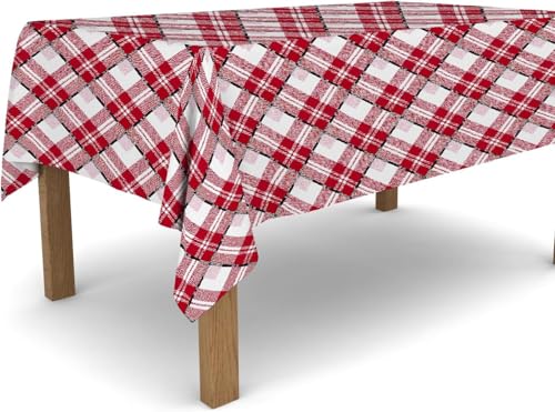 Tischdecke Outdoor Rotes Plaid Tischdecken Abwaschbar 3D Geometrische Muster Tischdecke Wetterfest Wasserdicht für Party Biertisch, 90x90 cm Q/P4602 Tischdecke Outdoor Rotes Plaid Tischdecken Abwaschbar 3D Geometrische Muster Tischdecke Wetterfest Wasserdicht für Party Biertisch, 90x90 cm Q/P4602 von Tizhweqo