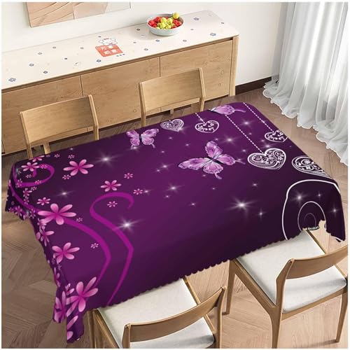Tischdecke Outdoor Schmetterling Tischdecken Abwaschbar 3D Lila Blüten Tischdecke Wetterfest Wasserdicht für Party Biertisch, 90x90 cm Q/P4682 Tischdecke Outdoor Schmetterling Tischdecken Abwaschbar 3D Lila Blüten Tischdecke Wetterfest Wasserdicht für Party Biertisch, 90x90 cm Q/P4682 von Tizhweqo