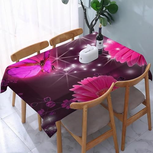 Tischdecke Outdoor Schmetterling Tischdecken Abwaschbar 3D Rote Blumen Tischdecke Wetterfest Wasserdicht für Party Biertisch, 90x90 cm Q.P2522 Tischdecke Outdoor Schmetterling Tischdecken Abwaschbar 3D Rote Blumen Tischdecke Wetterfest Wasserdicht für Party Biertisch, 90x90 cm Q.P2522 von Tizhweqo