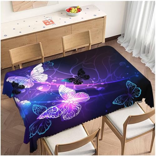 Tischdecke Outdoor Schmetterling Tischdecken Abwaschbar 3D Schmetterling Tischdecke Wetterfest Wasserdicht für Party Biertisch, 140x200 cm Q/P3087 von Tizhweqo