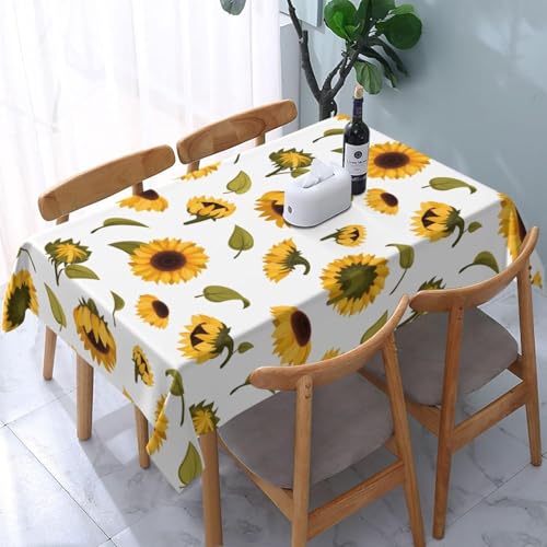 Tischdecke Outdoor Sonnenblume Tischdecken Abwaschbar 3D Landhausstil Tischdecke Wetterfest Wasserdicht für Party Biertisch, 140x240 cm Q.P1378 Tischdecke Outdoor Sonnenblume Tischdecken Abwaschbar 3D Landhausstil Tischdecke Wetterfest Wasserdicht für Party Biertisch, 140x240 cm Q.P1378 von Tizhweqo