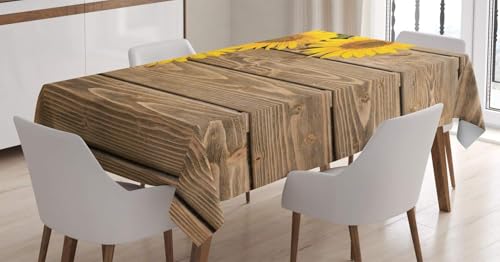 Tischdecke Outdoor Sonnenblume Tischdecken Abwaschbar 3D Vintage Holzbrett Tischdecke Wetterfest Wasserdicht für Party Biertisch, 150x150 cm Q/P5245 Tischdecke Outdoor Sonnenblume Tischdecken Abwaschbar 3D Vintage Holzbrett Tischdecke Wetterfest Wasserdicht für Party Biertisch, 150x150 cm Q/P5245 von Tizhweqo