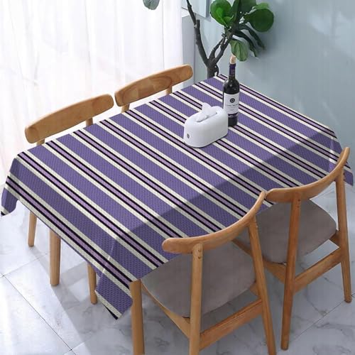 Tischdecke Outdoor Streifen Tischdecken Abwaschbar 3D Lila Tischdecke Wetterfest Wasserdicht für Party Biertisch, 140x180 cm Q.P1876 von Tizhweqo