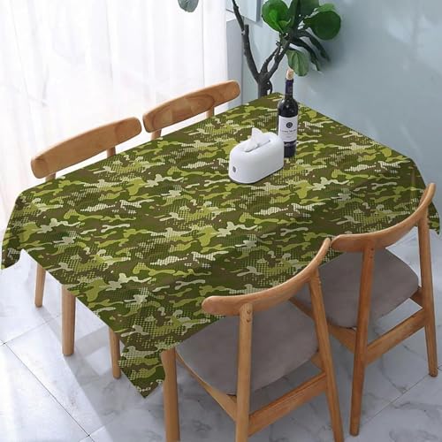 Tischdecke Outdoor Tarnmuster Tischdecken Abwaschbar 3D Retro Tischdecke Wetterfest Wasserdicht für Party Biertisch, 140x180 cm Q.P2026 von Tizhweqo