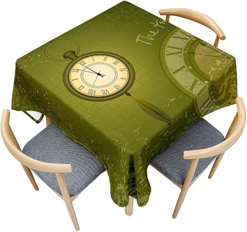 Tischdecke Outdoor Uhr Tischdecken Abwaschbar 3D Türkis Tischdecke Wetterfest Wasserdicht für Party Biertisch, 140x180 cm Q.P2766 Tischdecke Outdoor Uhr Tischdecken Abwaschbar 3D Türkis Tischdecke Wetterfest Wasserdicht für Party Biertisch, 140x180 cm Q.P2766 von Tizhweqo